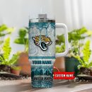 Jacksonville Jaguars NFL Glitter Custom Stanley Quencher 30oz-40oz Stainless Steel Tumbler Hot And Cold Tumbler