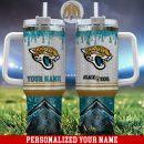 Jacksonville Jaguars Glitter NFL Custom Stanley Quencher 30oz-40oz Stainless Steel Tumbler Hot And Cold Tumbler