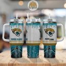 Jacksonville Jaguars Glitter NFL Custom Stanley Quencher 30oz-40oz Stainless Steel Tumbler Hot And Cold Tumbler