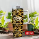 Jacksonville Jaguars NFL Camouflage Golden Logo Custom Stanley Quencher 30oz-40oz Stainless Steel Tumbler Hot And Cold Tumbler