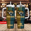 Jacksonville Jaguars NFL Leather Effect Custom Stanley Quencher 30oz-40oz Stainless Steel Tumbler Hot And Cold Tumbler