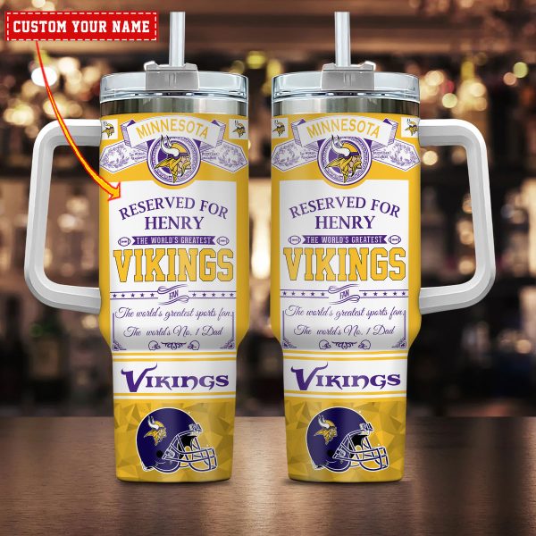 Minnesota Vikings NFL Father's Day Custom Stanley Quencher 30oz-40oz Stainless Steel