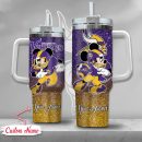 Minnesota Vikings NFL Mickey Mouse Glitter Custom Stanley Quencher 30oz-40oz Stainless Steel Tumbler Hot And Cold Tumbler
