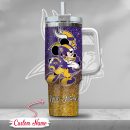 Minnesota Vikings NFL Mickey Mouse Glitter Custom Stanley Quencher 30oz-40oz Stainless Steel Tumbler Hot And Cold Tumbler