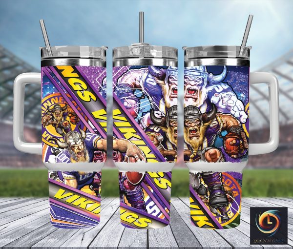 Minnesota Vikings NFL Mascot Custom Stanley Quencher 30oz-40oz Stainless Steel Tumbler Hot And Cold Tumbler