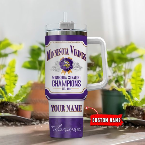 Minnesota Vikings NFL Jim Beam Custom Stanley Quencher 30oz-40oz Stainless Steel Tumbler Hot And Cold Tumbler - Image 2