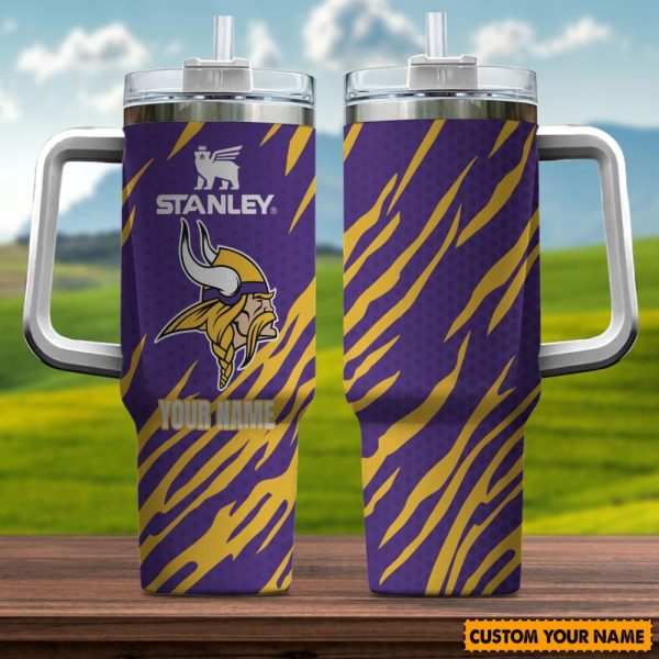 Minnesota Vikings NFL Custom Stanley Quencher 30oz-40oz Stainless Steel Tumbler Hot And Cold Tumbler