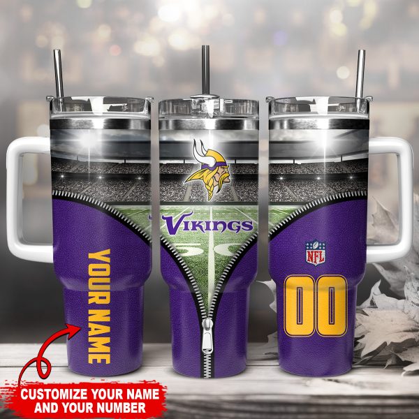 Minnesota Vikings NFL Custom Stanley Quencher 30oz-40oz Stainless Steel Tumbler Hot And Cold Tumbler