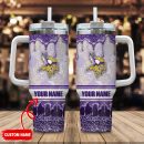 Minnesota Vikings NFL Glitter Custom Stanley Quencher 30oz-40oz Stainless Steel Tumbler Hot And Cold Tumbler