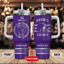 Minnesota Vikings NFL Custom Stanley Quencher 30oz-40oz Stainless Steel Tumbler Hot And Cold Tumbler