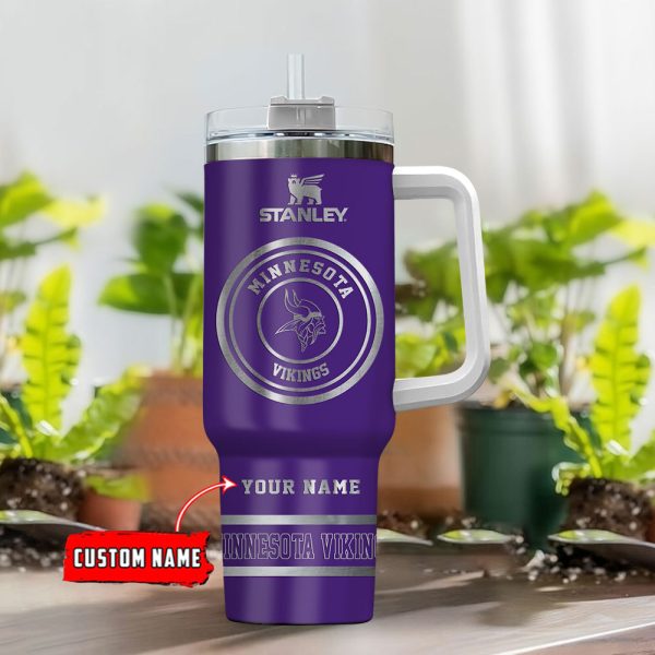 Minnesota Vikings NFL Custom Stanley Quencher 30oz-40oz Stainless Steel Tumbler Hot And Cold Tumbler - Image 2