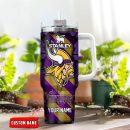 Minnesota Vikings NFL Custom Stanley Quencher 30oz-40oz Stainless Steel Tumbler Hot And Cold Tumbler