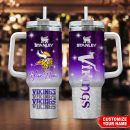 Minnesota Vikings NFL Glitter Custom Stanley Quencher 30oz-40oz Stainless Steel Tumbler Hot And Cold Tumbler