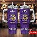 Minnesota Vikings NFL 3D Logo Custom Stanley Quencher 30oz-40oz Stainless Steel Tumbler Hot And Cold Tumbler