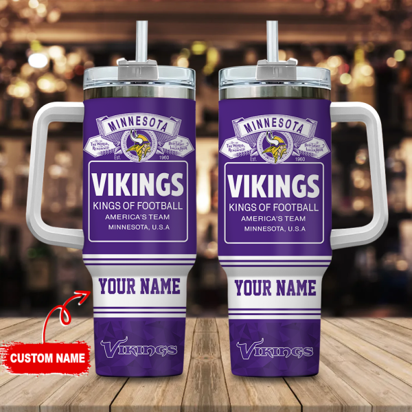 Minnesota Vikings NFL Bud Light Custom Stanley Quencher 30oz-40oz Stainless Steel Tumbler Hot And Cold Tumbler