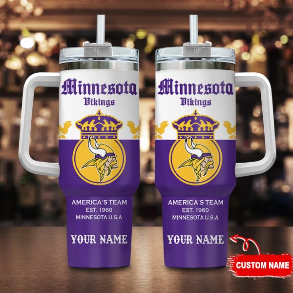 Minnesota Vikings NFL Corona Extra Custom Stanley Quencher 30oz-40oz Stainless Steel Tumbler Hot And Cold Tumbler