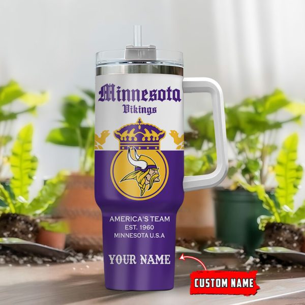 Minnesota Vikings NFL Corona Extra Custom Stanley Quencher 30oz-40oz Stainless Steel Tumbler Hot And Cold Tumbler - Image 2
