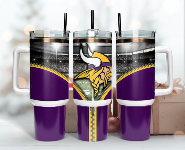 Minnesota Vikings NFL Custom Stanley Quencher 30oz-40oz Stainless Steel Tumbler Hot And Cold Tumbler