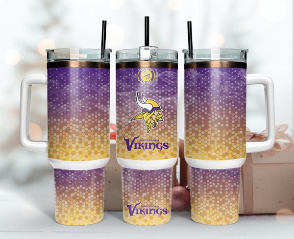 Minnesota Vikings NFL Custom Stanley Quencher 30oz-40oz Stainless Steel Tumbler Hot And Cold Tumbler
