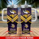 Minnesota Vikings NFL Custom Stanley Quencher 30oz-40oz Stainless Steel Tumbler Hot And Cold Tumbler