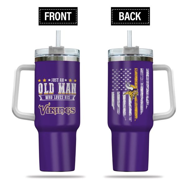Minnesota Vikings NFL Custom Stanley Quencher 30oz-40oz Stainless Steel Tumbler Hot And Cold Tumbler