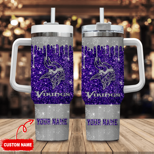 Minnesota Vikings NFL Custom Stanley Quencher 30oz-40oz Stainless Steel Tumbler Hot And Cold Tumbler