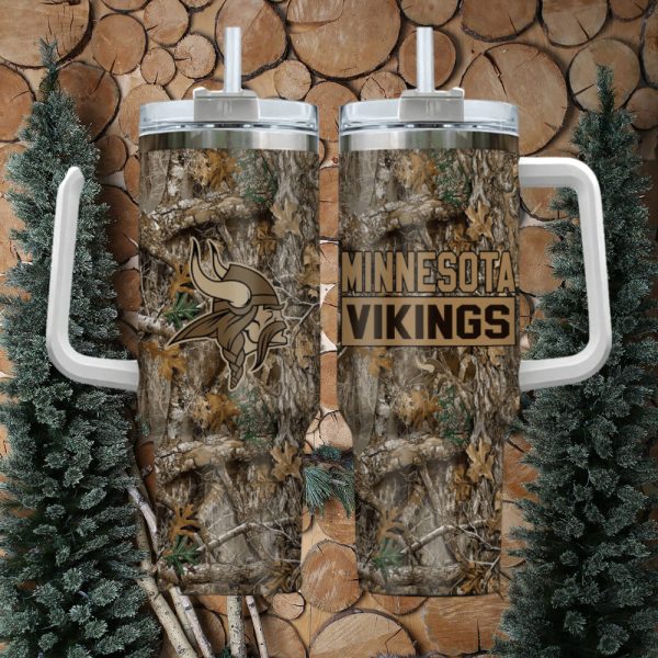 Minnesota Vikings NFL Custom Stanley Quencher 30oz-40oz Stainless Steel Tumbler Hot And Cold Tumbler - Image 2