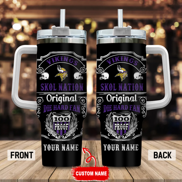 Minnesota Vikings NFL Original Diehard Fan Custom Stanley Quencher 30oz-40oz Stainless Steel Tumbler Hot And Cold Tumbler