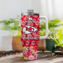 Kansas City Chiefs NFL Tropical Floral Custom Stanley Quencher 30oz-40oz Stainless Steel