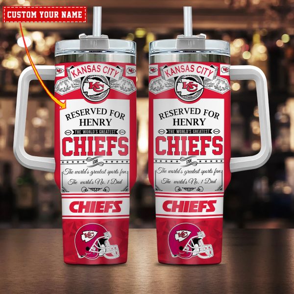Kansas City Chiefs NFL Father's Day Custom Stanley Quencher 30oz-40oz Stainless Steel
