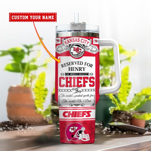 Kansas City Chiefs NFL Father's Day Custom Stanley Quencher 30oz-40oz Stainless Steel - Image 2