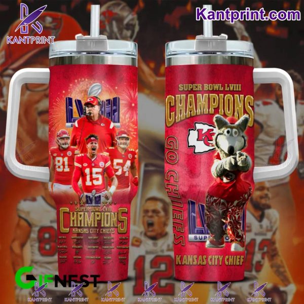 Super Bowl LVIII Champions Kansas City Chiefs NFL Custom Stanley Quencher 30oz-40oz Stainless Steel