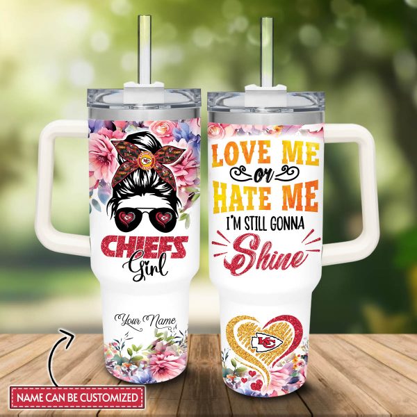 KCC Girl Kansas City Chiefs NFL Custom Stanley Quencher 30oz-40oz Stainless Steel Tumbler Hot And Cold Tumbler