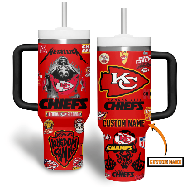 Kansas City Chiefs NFL Custom Stanley Quencher 30oz-40oz Stainless Steel Tumbler Hot And Cold Tumbler