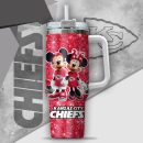 NFL Kansas City Chiefs Mickey And Minnie Couple Custom Stanley Quencher 30oz-40oz Stainless Steel Tumbler Hot And Cold Tumbler