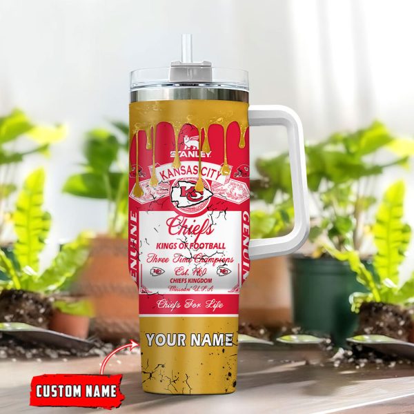 Kansas City Chiefs NFL Kings Of Football Custom Stanley Quencher 30oz-40oz Stainless Steel Tumbler Hot And Cold Tumbler - Image 2