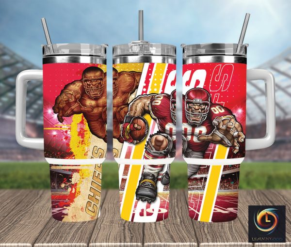 Kansas City Chiefs NFL Mascot Custom Stanley Quencher 30oz-40oz Stainless Steel Tumbler Hot And Cold Tumbler