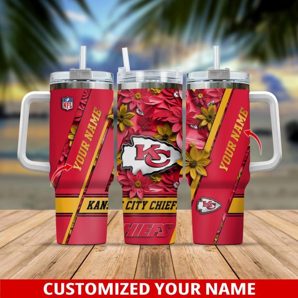 Kansas City Chiefs NFL Custom Stanley Quencher 30oz-40oz Stainless Steel Tumbler Hot And Cold Tumbler