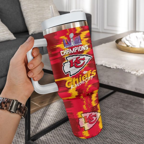 Kansas City Chiefs NFL Custom Stanley Quencher 30oz-40oz Stainless Steel Tumbler Hot And Cold Tumbler - Image 2