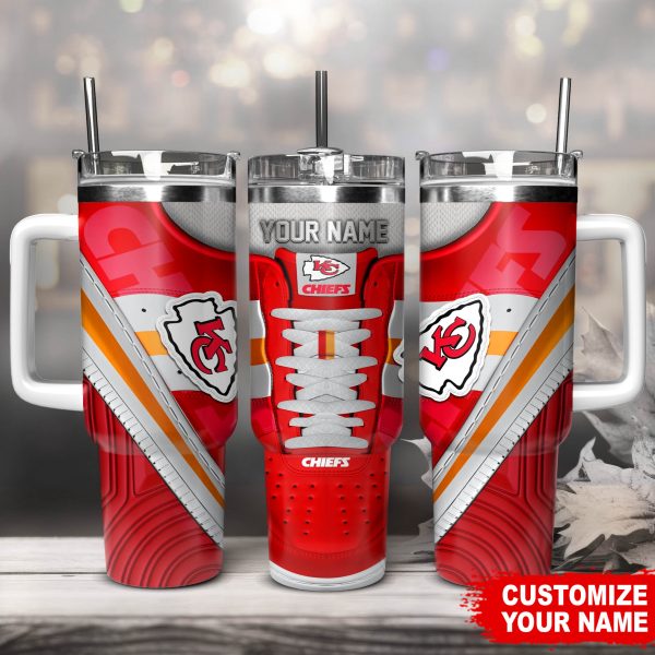 Kansas City Chiefs NFL Sneaker Custom Stanley Quencher 30oz-40oz Stainless Steel Tumbler Hot And Cold Tumbler