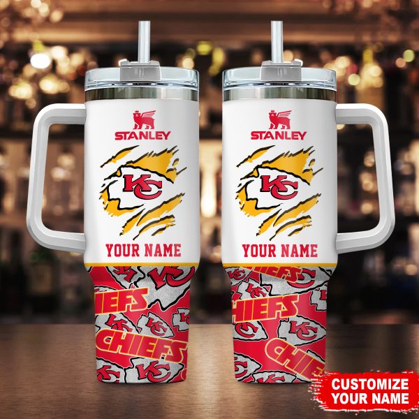 Kansas City Chiefs NFL Custom Stanley Quencher 30oz-40oz Stainless Steel Tumbler Hot And Cold Tumbler