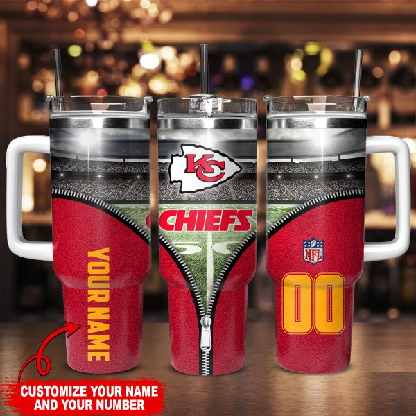 Kansas City Chiefs NFL Custom Stanley Quencher 30oz-40oz Stainless Steel Tumbler Hot And Cold Tumbler - Image 2
