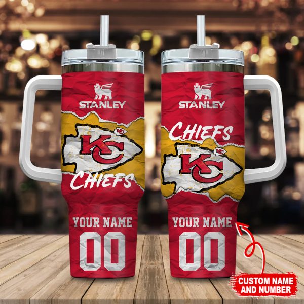 Kansas City Chiefs NFL Custom Stanley Quencher 30oz-40oz Stainless Steel Tumbler Hot And Cold Tumbler