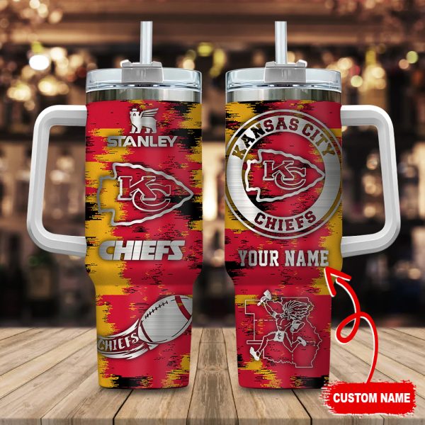 Kansas City Chiefs NFL Custom Stanley Quencher 30oz-40oz Stainless Steel Tumbler Hot And Cold Tumbler