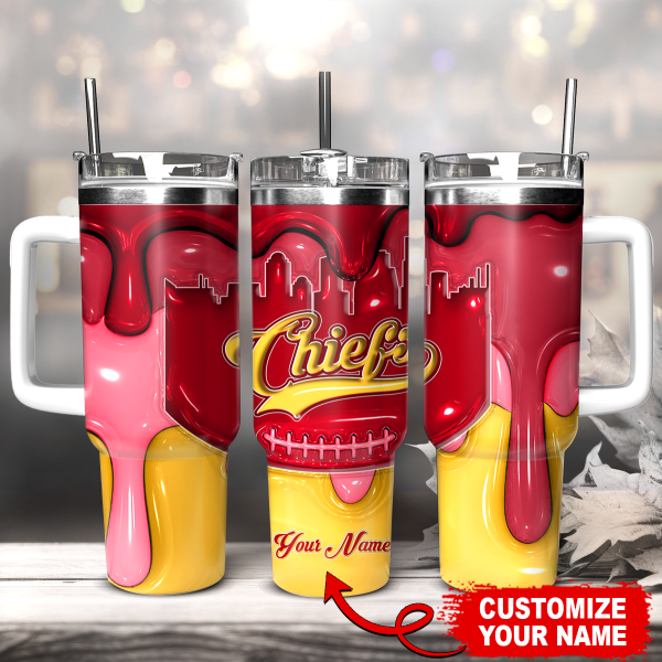 Kansas City Chiefs NFL Custom Stanley Quencher 30oz-40oz Stainless Steel Tumbler Hot And Cold Tumbler