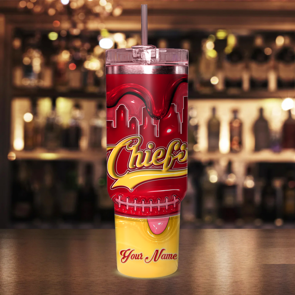 Kansas City Chiefs NFL Custom Stanley Quencher 30oz-40oz Stainless Steel Tumbler Hot And Cold Tumbler - Image 2