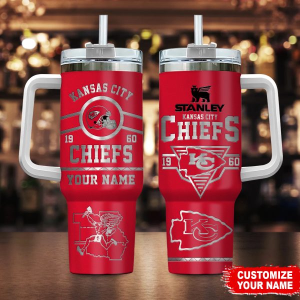 Kansas City Chiefs NFL Custom Stanley Quencher 30oz-40oz Stainless Steel Tumbler Hot And Cold Tumbler