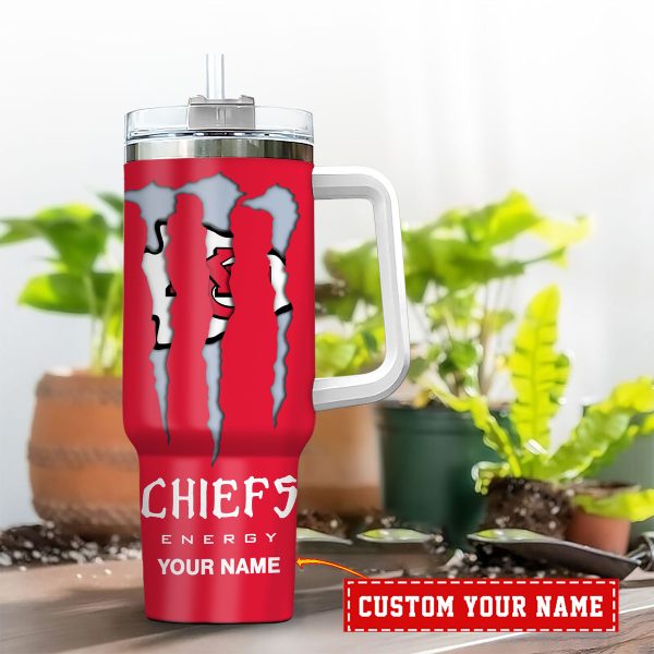 Kansas City Chiefs NFL Energy Nutrition Facts Custom Stanley Quencher 30oz-40oz Stainless Steel Tumbler Hot And Cold Tumbler - Image 2