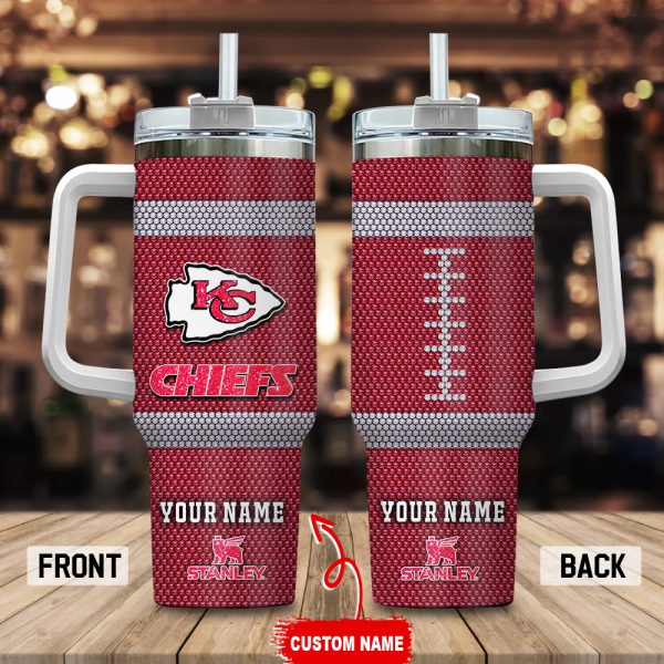 Kansas City Chiefs NFL Crystal Custom Stanley Quencher 30oz-40oz Stainless Steel Tumbler Hot And Cold Tumbler