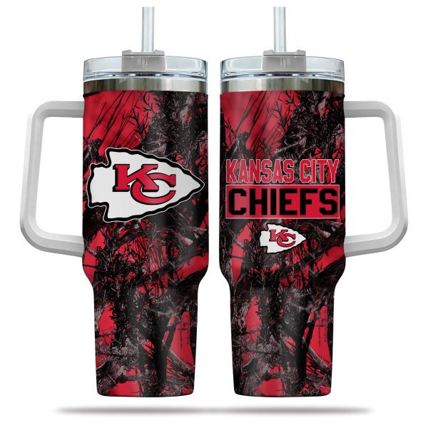 Kansas City Chiefs NFL Hunting Custom Stanley Quencher 30oz-40oz Stainless Steel Tumbler Hot And Cold Tumbler